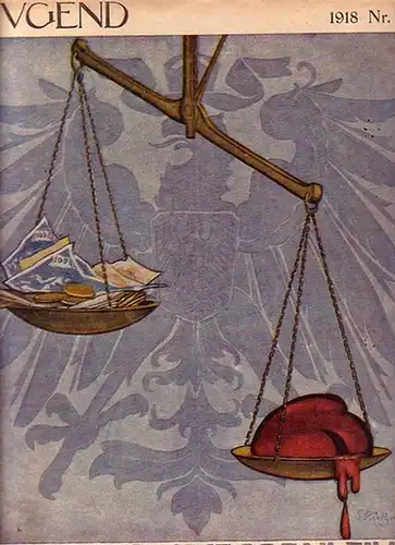 Jugend - Ostini, F.v. und Matthäi, A. und  Langheinrich, F. und Franke, C. und Queri, G. Redaktion): Jugend. Münchner illustrierte Wochenschrift für Kunst und Leben. 1918, Nr. 41. Herausgeber: Georg Hirth. 