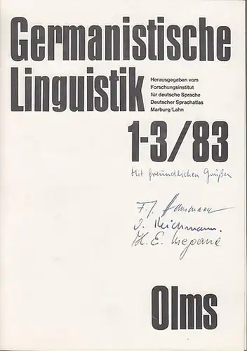 Hausmann, Franz Josef / Reichmann, Oskar / Wiegand, Herbert Ernst / Zgusta, Ladislav: Konzeption zu einem Internationalen Handbuch der Lexikographie. Studien zur neuhochdeutschen Lexikographie IV. (= Germanistische Linguistik 1-3 / 3). 