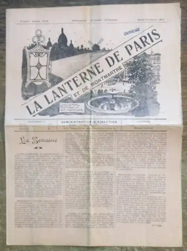 Hebdomadaire: La Lanterne de Paris et de Montmartre. Journal Mondain & Financier. 3. Annee, Serie B, No. 90, Samedi, 21 Janvier 1911. 