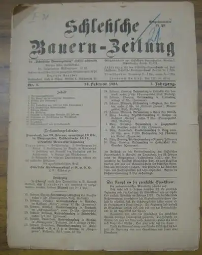 Schlesische Bauernzeitung. - Hiltmann, Paul (Schriftleiter): Schlesische Bauern-Zeitung. 5. Jahrgang, Nr. 4 vom 15. Februar 1924. 