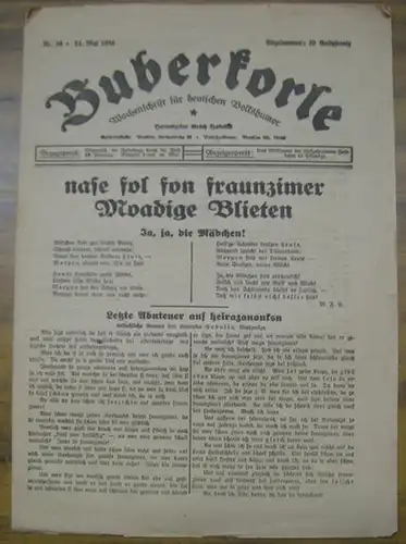 Buberkorle. - Hoinkis, Erich (Hrsg.). - Anton Fenrich u. a: Buberkorle. Nr. 54 vom 24. Mai 1924. Wochenschrift für deutschen Volkshumor. 