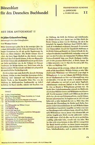 Hübscher, A. / Koch, H. / s.t. / u.a. - Börsenblatt für den Deutschen Buchhandel - Aus dem Antiquariat: The Hon.J.Rives Childs // Die Rezensenten...