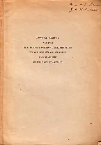 Krebs, Norbert: Die Verteilung der Kulturen in Deutschland. Sonderdruck aus der Festschrift zur Hundertjahrfeier des Vereins für Geographie und Statistik zu Frankfurt /M. 