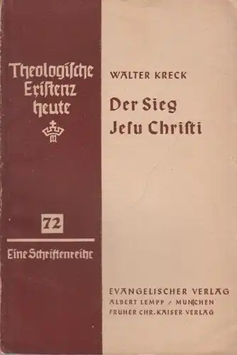 Kreck, Walter: Der Sieg Jesu Christi. Neun Predigten. 