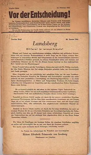 Isenburg, Helene Elisabeth Prinzessin von u.a: Landsberg. Hilferuf in letzter Stunde. Zweiter Brief des Arbeitsringes für Wahrheit und Gerechtigkeit vom 23. Januar 1951 / Vor...