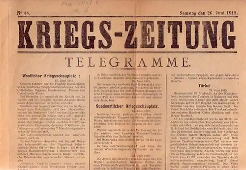 KriegsZeitung: Kriegs-Zeitung. Nr. 48 vom Samstag, den 26. Juni 1915. 