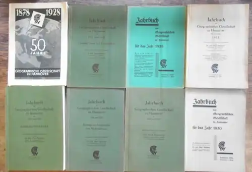 Jahrbuch der Geographischen Gesellschaft zu Hannover // Brüning, Kurt & Spreitzer, Hans & Wunderlich, E: Konvolut aus 8 Bänden des Jahrbuch[es] der Geographischen Gesellschaft zu...