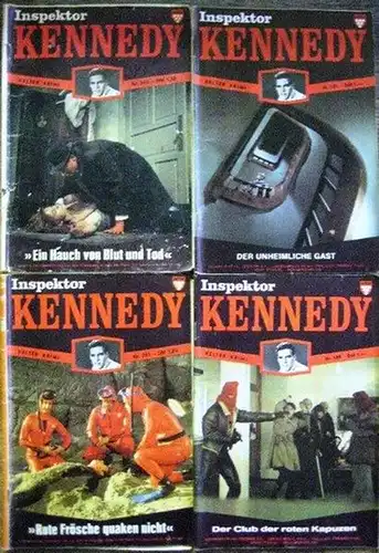 Kennedy, Inspektor: Inspektor Kennedy. Konvolut mit 32 Heften . Enthalten sind: 1) Heft Nr. 167: Tatzeit Mitternacht. 2) Band 175: Das 7. Messer.(Mittelblatt lose) 3) Bd. 177: Inclusive Kidnapping. 4) Bd. 179: Prohaska kommt ins Schwitzen.(Mittelblatt los