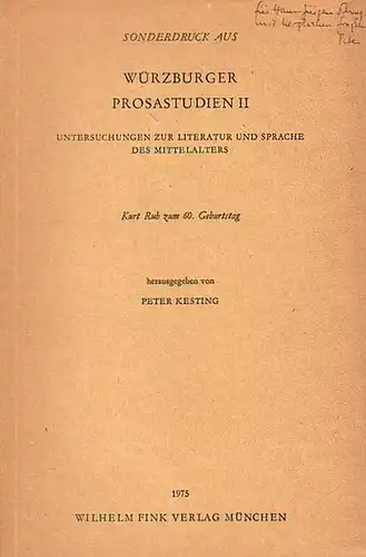 Kesting, Peter: Ein Deutscher Cato in Prosa. Cato und Cicero in der St. Galler Weltchronik. Sonderdruck aus: Würzburger Prosastudein II - Untersuchungen zur Literatur und Sprache des Mittelalters. Kurt Ruh zum 60.Geburtatsg. 