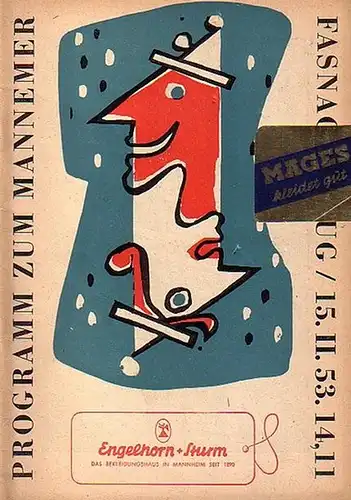 Programm zum Mannemer Fastnachtszug am 15. 11. 1953. 14,11
