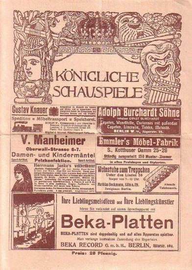 Konigliches Schauspielhaus Held Fritz Red Ralph V Rawitz Text Konigliche Schauspiele 1909 Zeitschrift Fur Theater Und Kultur Aus Dem