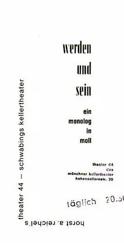 Programmheft zu: Die Polizei. Ein Drama aus der Sphäre der Gendarmen. Deutsch von Heinrich Kunstmann. Regie: Ursula Herking. Bühnenbild: Walter Theil. Darsteller: Horst A. Reichel.. 