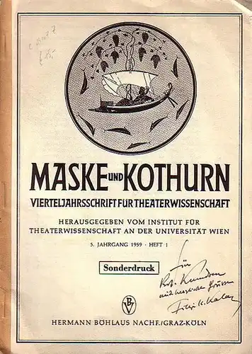 Kumbatovic, Filip Kalan: Das Theater der Renaissance in Dalmatien. In: Maske und Kothurn. Vierteljahresschrift für Theaterwissenschaft. Herausgegeben vom Institut für Theaterwissenschaft an der Universität Wien. 5. Jahrgang 1959, Heft 1. Sonderdruck. 