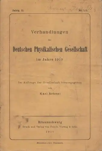 Landé, A. / Born, M. / Jaeger, W. und Steinwehr, H. von / Dessauer, Friedrich: Landé: Dynamik der räumlichen Atomstruktur / Born: Eine Thermochemische Anwendung.. 