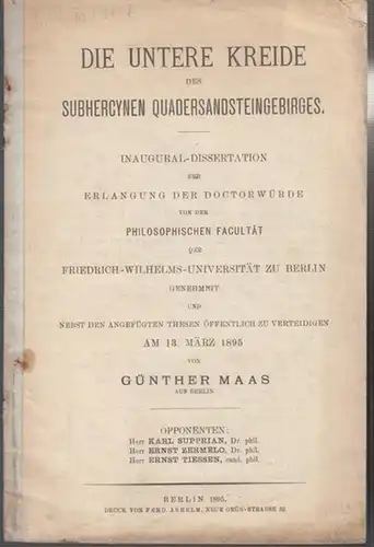 Maas, Günther: Die untere Kreide des subhercynen Quadersandsteingebirges. Dissertation an der Friedrich - Wilhelms-Universität zu Berlin, 1895. 