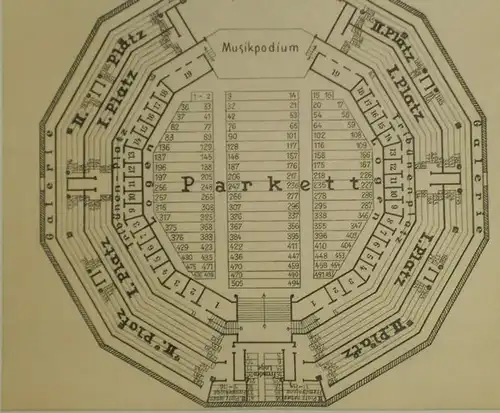 Leipzig. - Albert-Halle. - [Anonym]: Ohne Titel [Albert - Halle. Bestuhlungsplan]. 