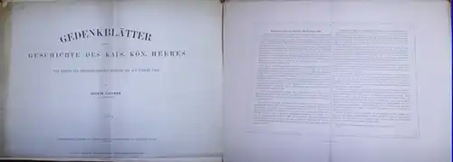 Leitner, Quirin: Gedenkblätter aus der Geschichte des Kaiserlich Königlichen Heeres vom Beginn des Dreissigjährigen Krieges bis auf unsere Tage. 