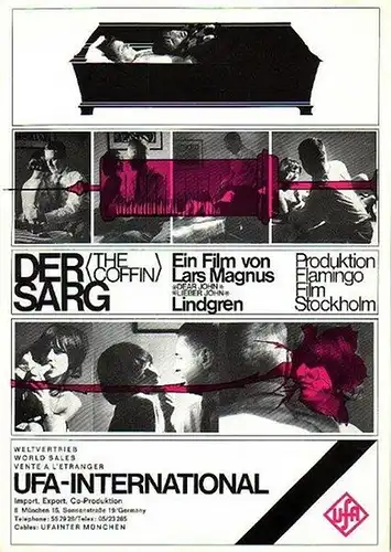 Lindgren, Lars Magnus: Konvolut von Pressematerialien u.a.1 Interview mit Lars Magnus Lindgren und 1 schwarz-weißen Szenenfoto zu dem Film 'Lieber John', 1964 und zu 'Der Sarg', 1966. 