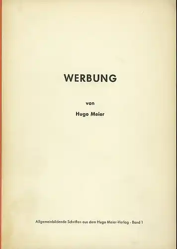 Meier, Hugo: Werbung. Gedichte von Hugo Meier. 