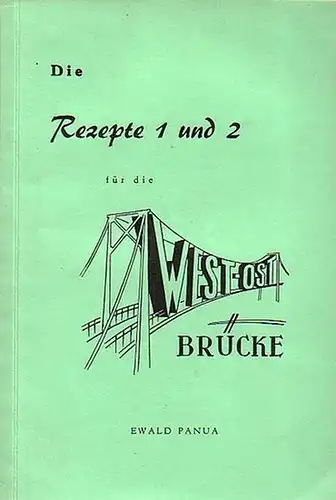 Panua, Ewald [d.i.: Ewald Apfelbaum]: 1) West Ost Brücke : Ein Weg zur Verinnerlichung im Zeitalter des Atoms. Eine Betrachtung zur soziologischen und wirtschaftlichen Lebens.. 