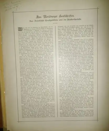 Merseburg. - Verein zur Erhaltung der Denkmäler der Provinz Sachsen (Hrsg.): Aus Merseburger Handschriften. Konvolut von 5 Bl. 