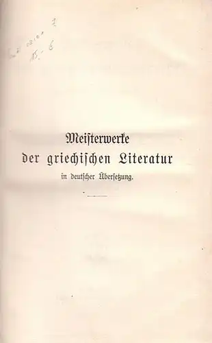 Michaelis, G. u.a. (Hrsg.): Meisterwerke der griechischen Literatur in deutscher Übersetzung. Prosaiker. 