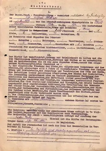 2 Mietverträge von 1948 des Vermieters Bayerischer Staat - Forstverwaltung