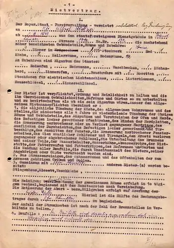 Mietvertrag, 2 Mietverträge von 1948 des Vermieters Bayerischer Staat - Forstverwaltung