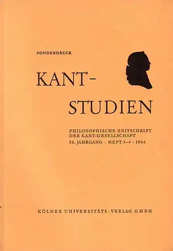 Kant, Immanuel. - Moritz, Manfred: Pflicht und Moralität. Eine Antinomie in Kants Ethik. Sonderdruck ' Kantstudien '. Philosophische Zeitschrift der Kant - Gesellschaft. Jahrgang 56, Heft  3 - 4, 1966. 