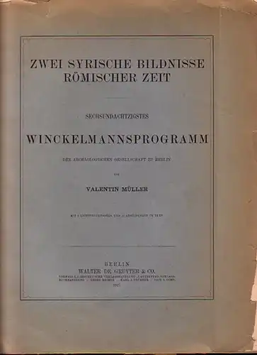 Syrien. - Altes Rom. - Müller, Valentin: Zwei syrische Bildnisse römischer Zeit. 