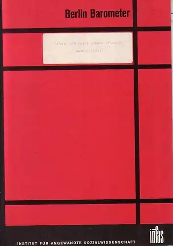 Berlin. - Müller, Wolfgang C. ua: Berlin und seine jungen Besucher Oktober 1967: Auswertung einer sozialwissenschaftlichen Untersuchung. 