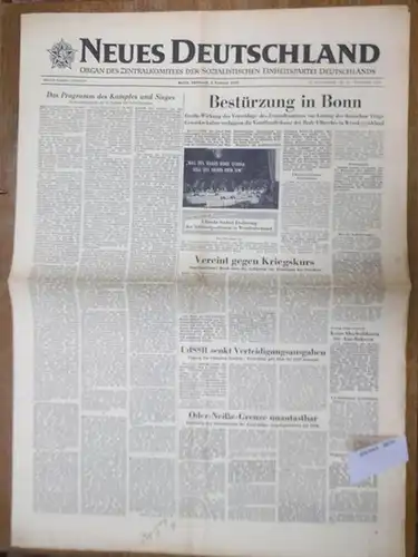 Neues Deutschland.   Bruno Leuschner: Neues Deutschland. Organ des Zentralkomitees der Sozialistischen Einheitspartei Deutschlands. Berliner Ausgabe "Vorwärts". Jahrgang 12 (68), Nr. 32 vom Mittwoch.. 