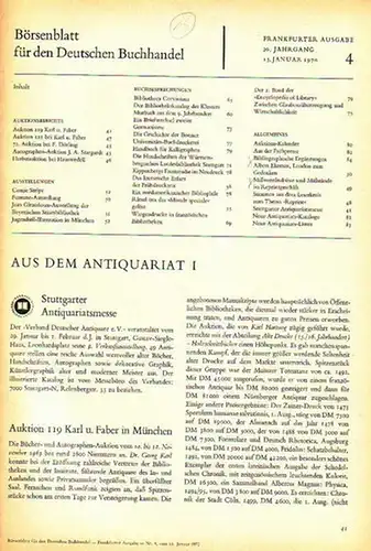 R. E. / Carlsohn, E. / u.a. - Börsenblatt für den Deutschen Buchhandel - Aus dem Antiquariat: Fontane Ausstellung // Mißverständnisse und Mißständnisse im Reprintgeschäft...