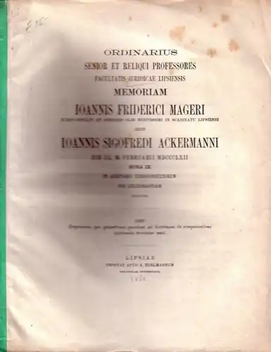 Responsum: Responsum, quo quaestiones quaedam ad doctrinam de compensatione spectantes tractatae sunt. (Innentitel: Observationes quaedam ad doctrinam de compensatione spectantes.). 