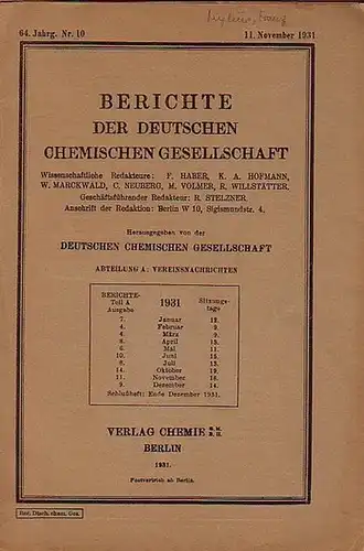 Mylius, Franz. - Foerster, F: Franz Mylius. In: Berichte der deutschen chemischen Gesellschaft. Jahrgang 64, Nr. 10, November 1931: Abteilung A: Vereinsnachrichten. 