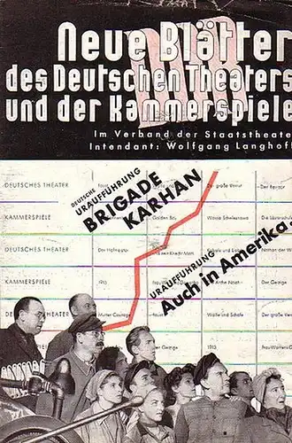 Neue Blätter des  Deutschen Theaters und Kammerspiele Berlin. Wolfgang Langhoff- Intendanz .Dramaturgie -Hrsg: Neue Blätter des  Deutschen Theaters und Kammerspiele Berlin Spielzeit 1950 / 1951 .Konvolut aus 2 Heften. 