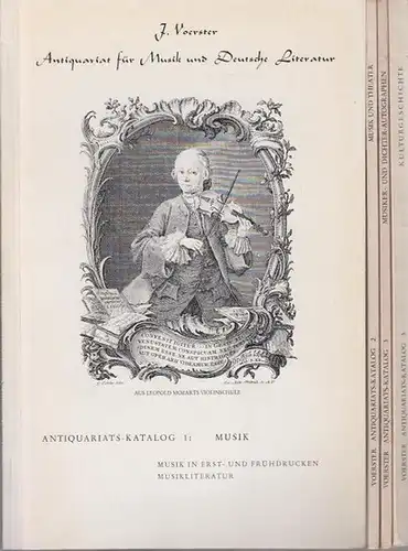 Voerster, J: Konvolut von 4 Antiquariats-Katalogen: Nr. 1: Musik. Nr. 2: Musik und Theater. Nr. 3: Musiker- und Dichter-Autographen. Nr. 5: Kulturgeschichte, Alte Drucke, Philosophie, Geschichte, Theologie, Philologie unter Mitarbeit von Walther Gose. 