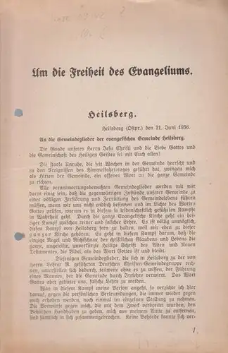 Niesel, Wilhelm: Um die Freiheit des Evangelismus. 