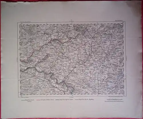 Perleberg. - Reymann, Daniel Gottlob: Perleberg. Reymann´s topographische Special-Karte von Mitteleuropa. Sektion: 57. Segment - Nr. auf der Übersichtskarte: 221 (rot gestempelt). Entworfen und gezeichnet...