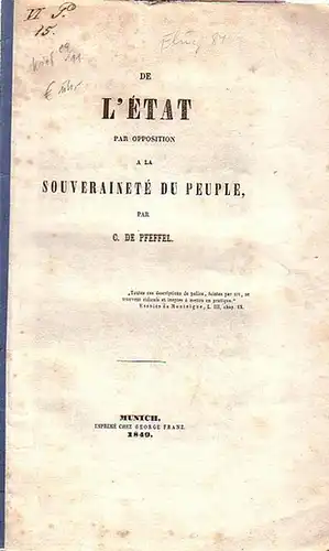 Pfeffel, C. de: De l'Etat par opposition a la souverainite du peuple. 