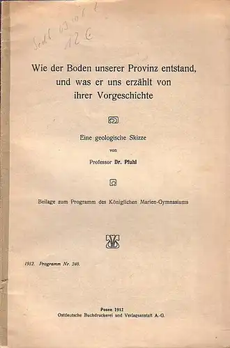 Pfuhl: Wie der Boden unserer Provinz entstand und was er uns erzählt von ihrer Vorgeschichte. Eine geologische Skizze. Beilage zum Programm des Königlichen Marien - Gymnasiums. 