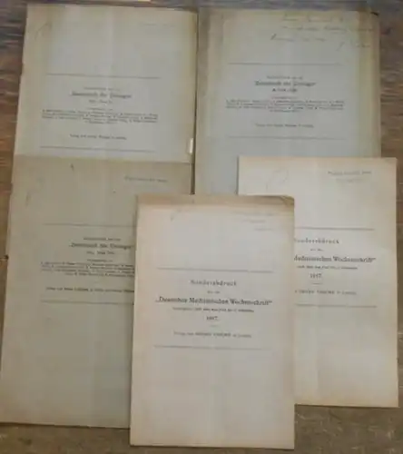 Praetorius, G: Konvolut mit 5 Sonderdrucken. 1) Zur Versorgung der permanenten Blasenfiste. 1917. / 2) Die Tagesschwankung der Körpertemperatur. 1917. / 3) Operation eines adhärenten.. 