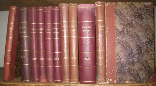 Casopis. - Redaktor: Cenek Zibrt / Jan Machal / Cyril Purkyne: 10 let: Casopis. - Musea Kralovstvi Ceskeho / Casopis Narodniho Musea. 1905, 1920, 1921, 1922, 1923, 1924, 1925, 1926, 1928 a 1929, rocnik 79, 94, 95, 96, 97, 98, 99, 100, 102 a 103. 