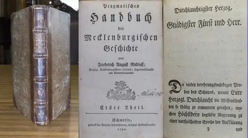 Rudloff, Friedrich August: Pragmatisches Handbuch der Mecklenburgischen Geschichte. Erster Theil. Sep. 