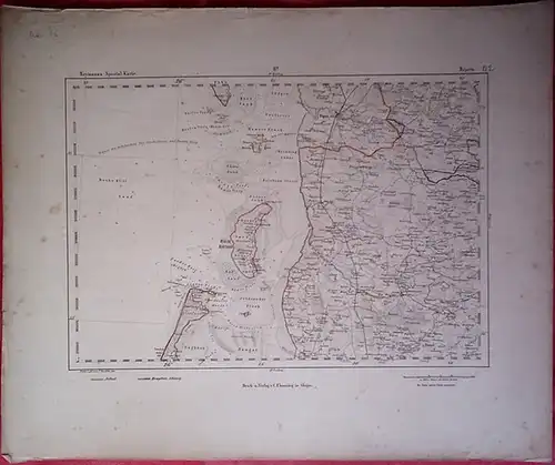 Ripen (Ribe, Dänemark).   Reymann, Daniel Gottlob: Ripen. Reymann´s topographische Special Karte von Mitteleuropa, Sektion 8c, Segment   Nr. auf der Übersichtskarte: 112.. 