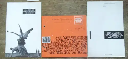 Hessisches Staatstheater Wiesbaden.   Schiller, Friedrich / Verdi, Giuseppe / Shakespeare, William / Weiss, Peter (Intendanz, Hrsg.): Wiesbadener Theaterblätter. Konvolut aus 3 Heften. 1953..