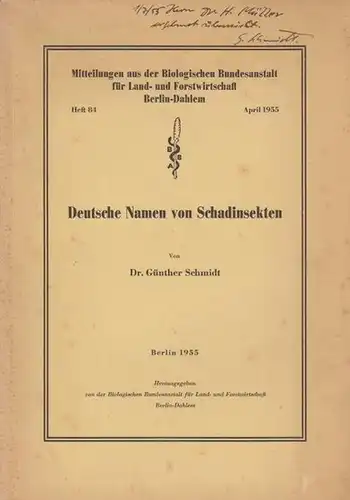 Schmidt, Günther: Deutsche Namen von Schadinsekten. 