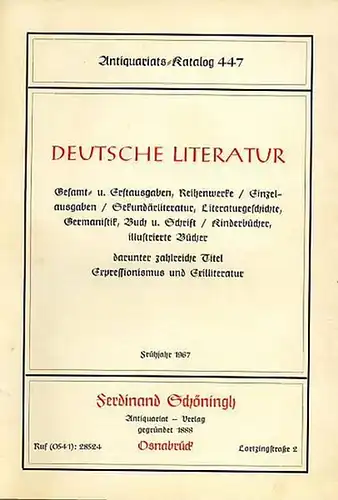 Schöningh, Ferdinand: Ferdinand Schöningh Buchhhändler und Antiquar. Konvolut mit 3 Katalogen. Enthalten sind: Katalog 97 // Katalog Nr. ??: Literatur zur deutschen Landeskunde. Eine kleine.. 