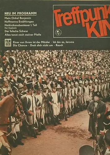 Treffpunkt Kino. - Kähler, Erika (Redaktion): Treffpunkt Kino. Das illustrierte Programm für die Filme des Monats. Herausgeber: VEB Progress Film-Vertrieb. M 71. Aus dem Inhalt: Mein Onkel Benjamin / Ich bin es, Jerome / Dreh dich nicht um u. v. m. 