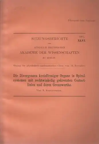 Schwendener, S: Die Divergenzen kreisförmiger Organe in Spiralsystemen mit rechtwinkelig gekreuzten Contactlinien und deren Grenzwerthe. Sitzungsberichte der Königlich Preussischen Akademie der Wissenschaften zu Berlin. Band 46, 1901. 